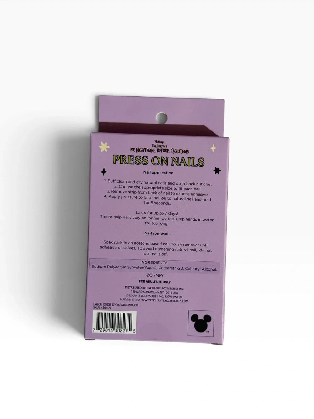Disney Nightmare Before Christmas Press On Nails 4 Pack Jack Sally Oogie Zero